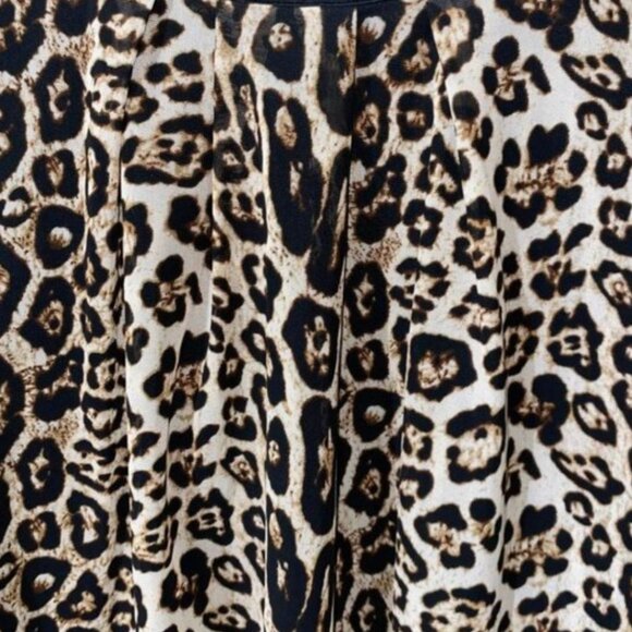 Ember Leopard Print Blouse S Draped Sleeve Elastic Hem Tunic Top Animal Print - Picture 7 of 11